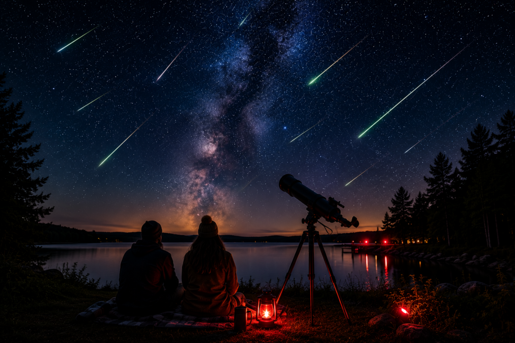 Telescope viewing the Perseid Meteor Shower over Tom Thomson Park in South River, Ontario.